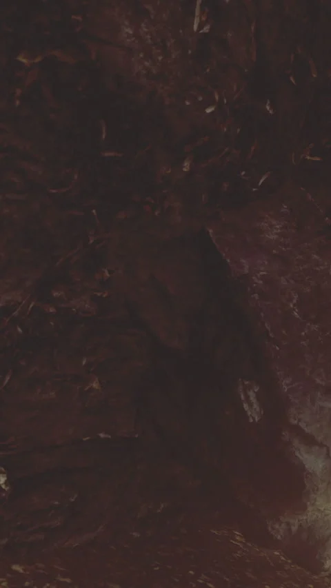 Exploring the depths of natural textures within a secretive cave space Stock Footage 330335833