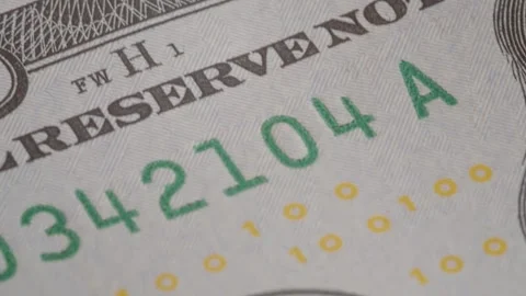 Exploring the details of a United States dollar banknote with signatures Stock Footage 324642853