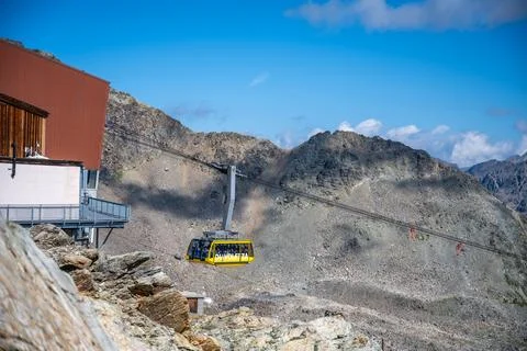 Exploring Diavolezza Cable Car in the Swiss Alps Stock Photos