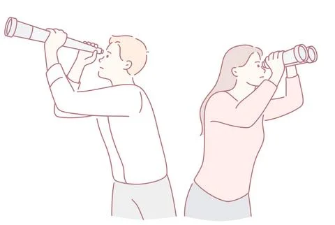 Exploring Different Perspectives Engaging in the Art of Looking Through Stock Illustration