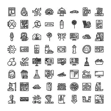 Exploring diverse icon set illustrating business and technology topics Illustrazione stock