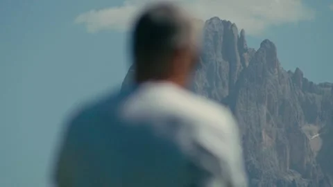 Exploring the Dolomites Mountain Range on a Sunny Summer Hiking Adventure Stock-Footage 331166126