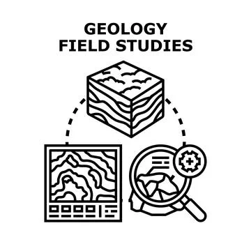 Exploring earth sciences with geology field studies concept Stock Illustration