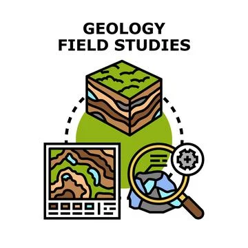 Exploring earth sciences with geology field studies concept Stock Illustration