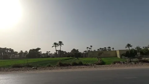 Exploring Egypt desert highways calm drive along Cairo Fayoum Desert Road Video stock 329850424