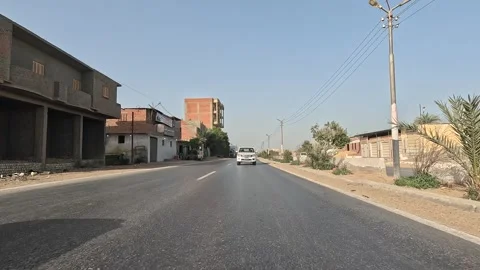 Exploring Egypt desert landscapes while driving along Cairo Fayoum Desert Road Vídeo Stock 329841992