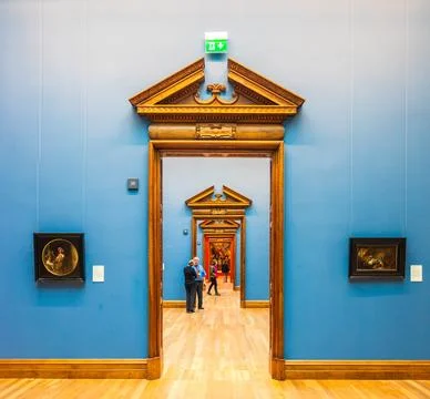 Exploring the elegant architecture of Dublin's National Gallery of Ireland .. Stock Photos