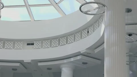 Exploring an elegant interior with unique architectural features Stock Footage 316459372