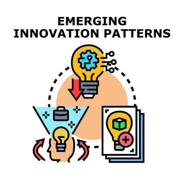 Exploring emerging innovation patterns and creative thinking process Stock Illustration