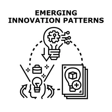 Exploring emerging innovation patterns and creative thinking process 스톡 일러스트