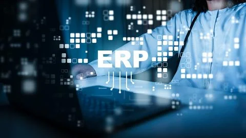 Exploring ERP software for business management and process improvement Stock Photos