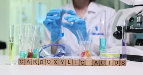 Exploring the fascinating world of Carboxylic Acids in a modern laboratory Stock Footage 312179992