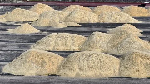 Exploring the fascinating world of Salt Mounds in the process of Coastal Sa.. Stock Photos