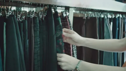 Exploring Fashion Trends in a Boutique Stock Footage 313832353