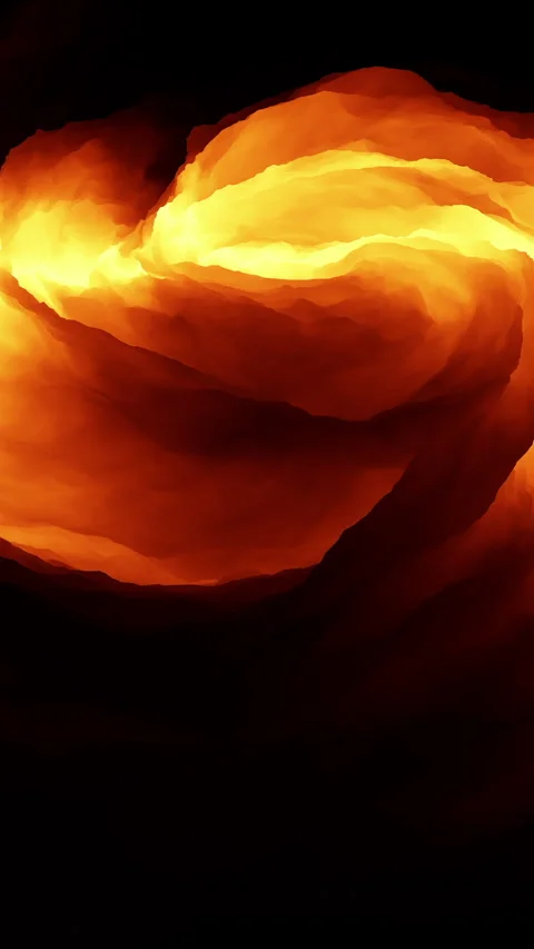Exploring the Fluid Dynamics of Molten Lava as It Swirls in Fiery Motion Stock Footage 287839967