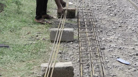 Exploring the Foundation - A Journey Through the Scaffolding Process Stock Footage 324030872