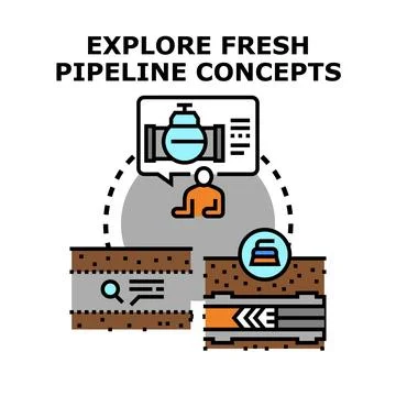Exploring fresh pipeline concepts for infrastructure development 스톡 일러스트
