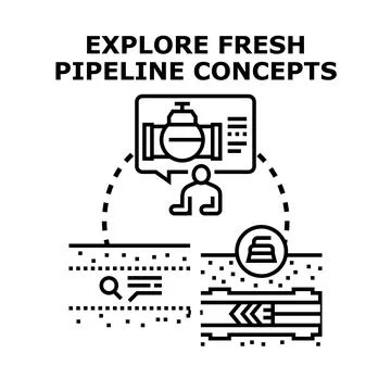 Exploring fresh pipeline concepts for infrastructure development Stock Illustration