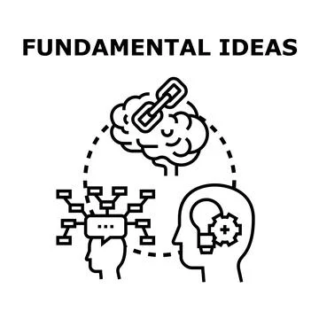 Exploring fundamental ideas and creative innovative thinking Stock Illustration