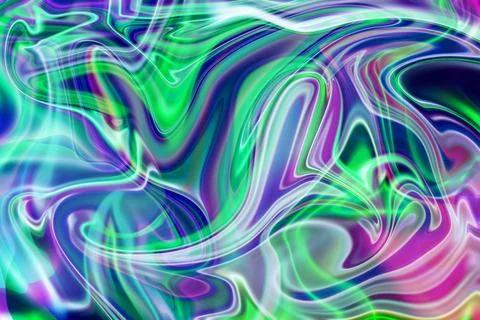 Exploring the fusion of vibrancy and flow in abstract fantasy green liquid .. Illustrazione stock