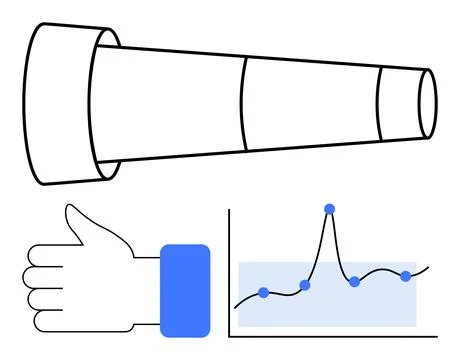 Exploring Future Trends and Data Analysis Through Symbolic Imagery 스톡 일러스트