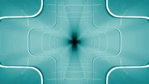 Exploring a Futuristic Abstract Design Featuring Vibrant Themes in Striking Teal Stock Footage 300698026