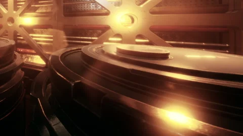 Exploring Futuristic Technology in a Glowing Sci Fi Environment Stock Footage 347057877