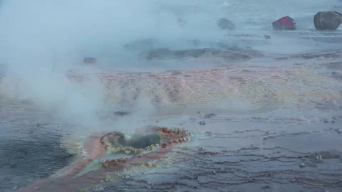 Exploring the geothermal features of Yellowstone National Park  Видео 331571441