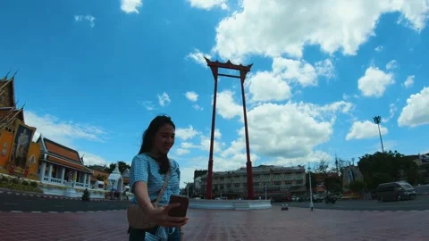 Exploring the Giant Swing: A Tourist's Perspective Stock Footage 314637592