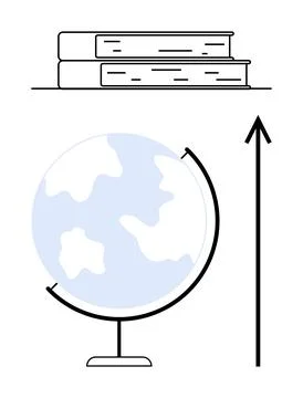 Exploring Global Knowledge Books and Globe Inspiring Learning and Growth Illustrazione stock