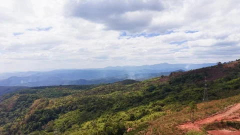 Exploring the great views on Dai Ninh Pass along Highway 28 B connecting Binh Stock-Footage 333669929