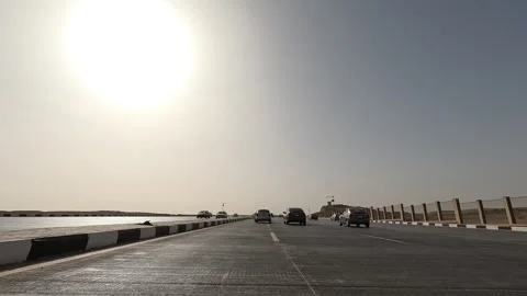 Exploring Greater Cairo by Driving the Giant Cairo Ring Road Highway System Stock Footage 329829678