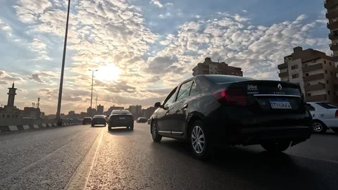 Exploring Greater Cairo by Driving the Massive Cairo Ring Road Highway Loop Stock Footage 330114951