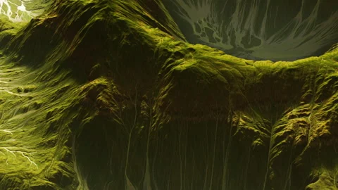 Exploring green mountain landscape with flowing water and bright sunlight Stock Footage 345013967