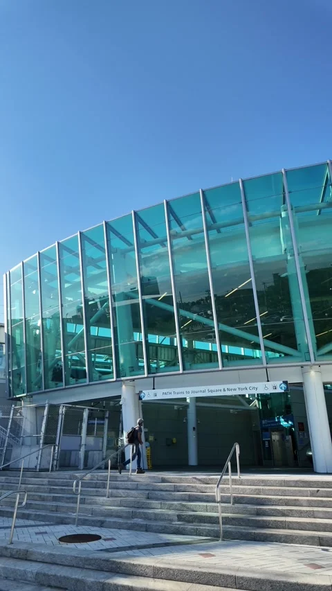 Exploring Harrison Path Train Station With a View of Modern Architecture Stock Footage 282499237