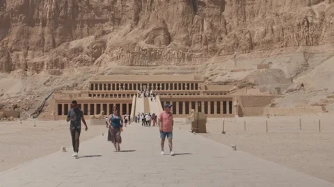 Exploring the Hatshepsut Temple Stock Footage 270577500