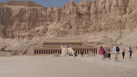 Exploring the Hatshepsut Temple Stock Footage 270577690