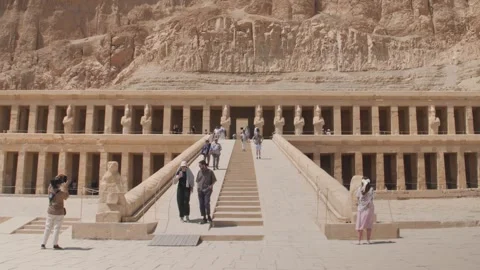 Exploring the Hatshepsut Temple Stock Footage 270577691