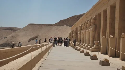 Exploring the Hatshepsut Temple Stock Footage 270578116