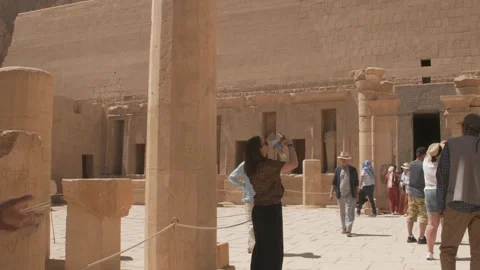 Exploring the Hatshepsut Temple Stock Footage 270578534