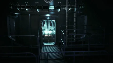 Exploring a high tech sci fi lab brimming with light and gadgets 스톡 동영상 304467824