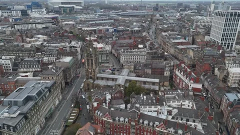 Exploring the historic architecture and vibrant city life of Newcastle upon Tyne Stock Footage 296010626