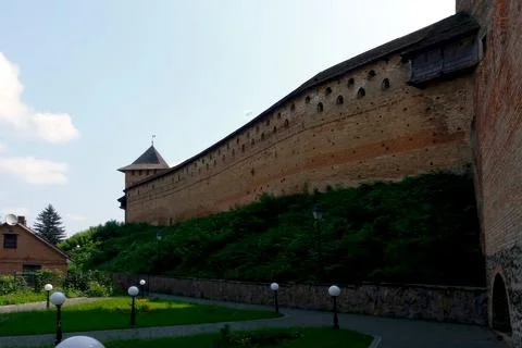 Exploring the Historic Defensive Wall and Tower of Lutsk in Ukraine Stock Photos