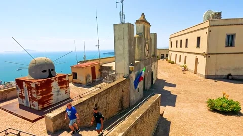Exploring a Historic Lookout in Naples Stock Footage 317668802
