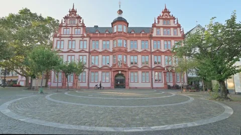 Exploring the historical architecture of Gutenberg Museum in Mainz- Germany Video stock 318715941