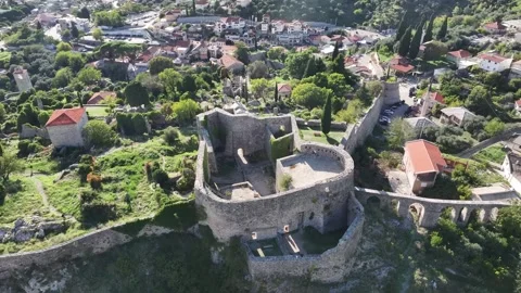 Exploring the historical ruins of Stari Bar in Montenegro during a sunny day Video stock 287799699