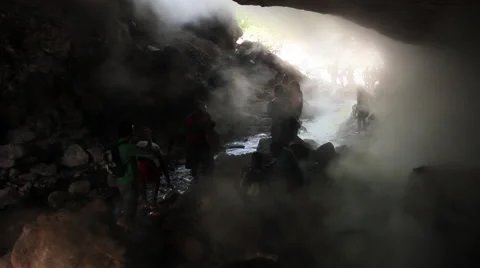 Exploring hot springs 库存影片 47788291