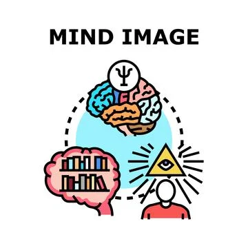 Exploring human mind, knowledge and perception concepts Illustrazione stock
