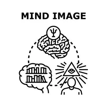 Exploring human mind, knowledge and perception concepts Stock Illustration