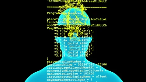 Exploring the Human Mind: The Yellow Plexus Network in Virtual Reality. Inner Stock Footage 243905776